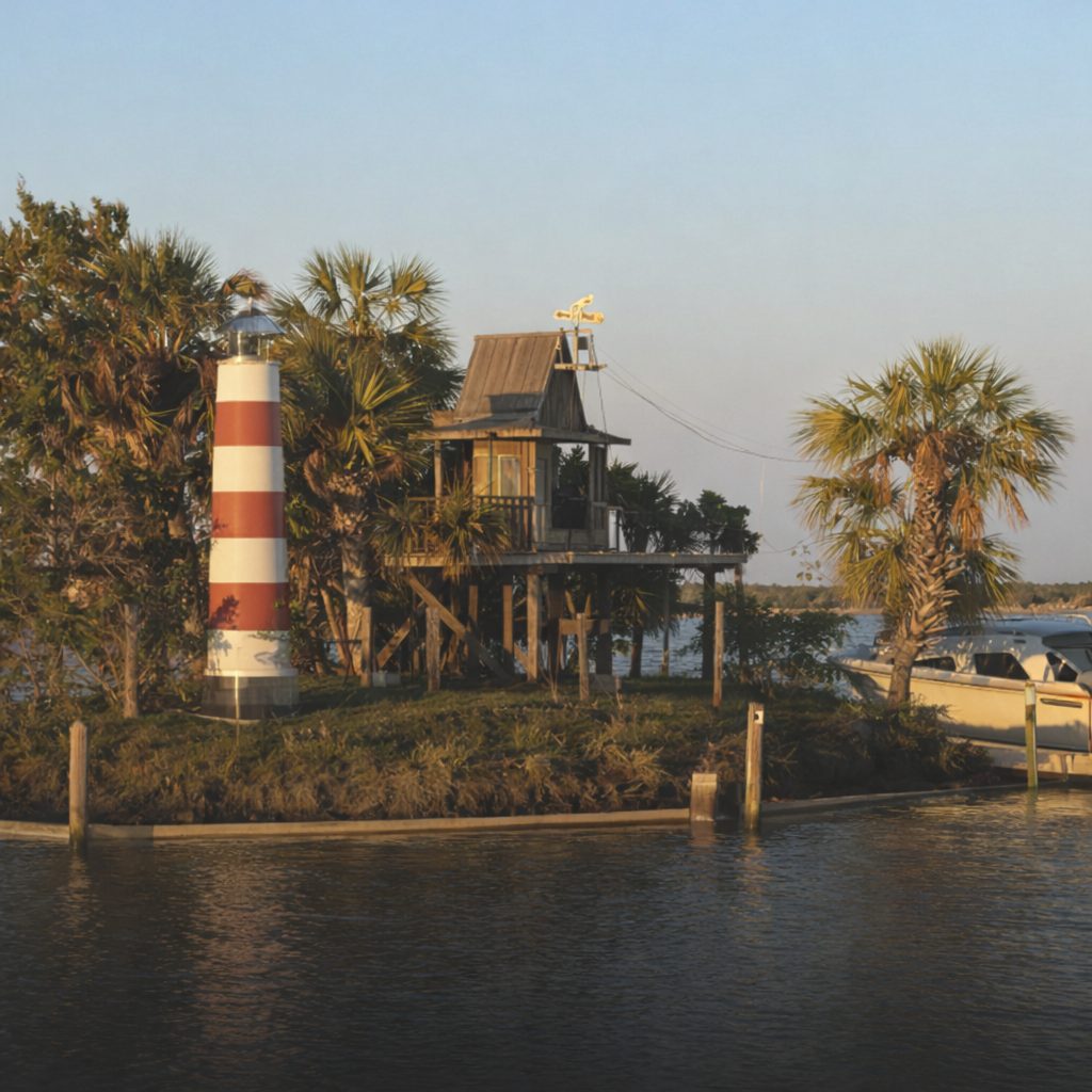 Homosassa lighthouse at sunset